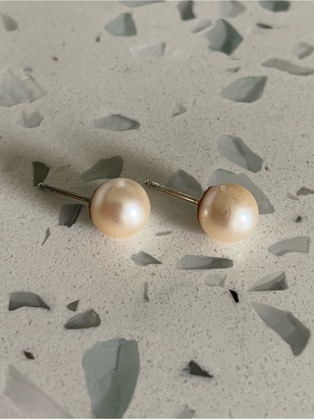 Source Unknown Cream Pearl Stud Earrings - Women Jewelry